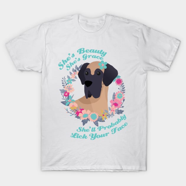 Great Dane: She's Beauty, She's Grace T-Shirt by Psitta